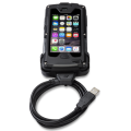 Heel cup charger for Infinea X for iPhone 5 attached to terminal, black version - CBL-CUP-IXPH5-BK