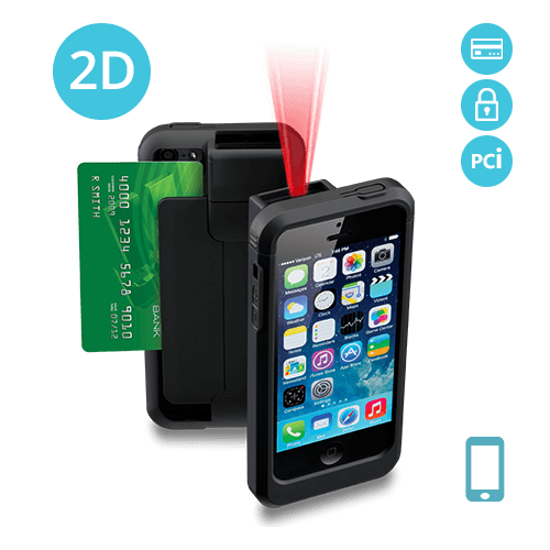 LP5-S-N2D-PH5 Linea Pro 5 2D Barcode Scanner for iPhone 5/5s with Encrypted Magstripe Reader and PCI Compliance